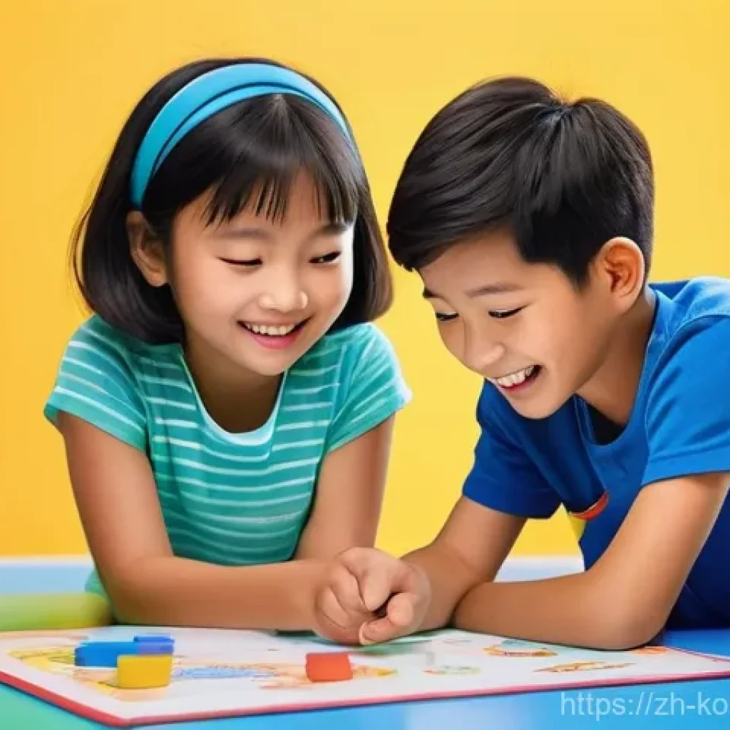 콩순이 콘텐츠의 메시지 - **Prompt for Emotional Expression and Problem Solving:**
"A brightly lit, cheerful playroom scen...