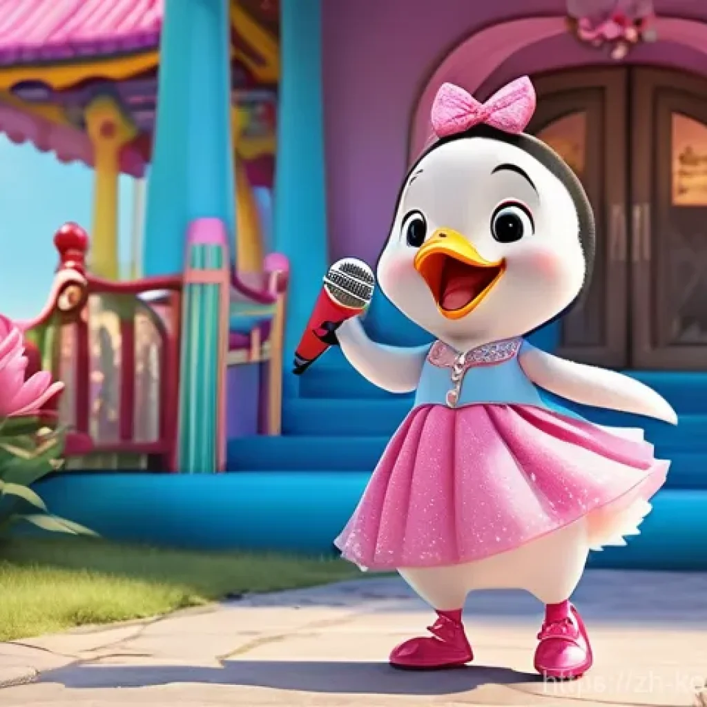 콩순이 코스튬 의상 - **Prompt for Kong Shunyi in a cheerful setting:**
"An adorable and cheerful penguin character na...