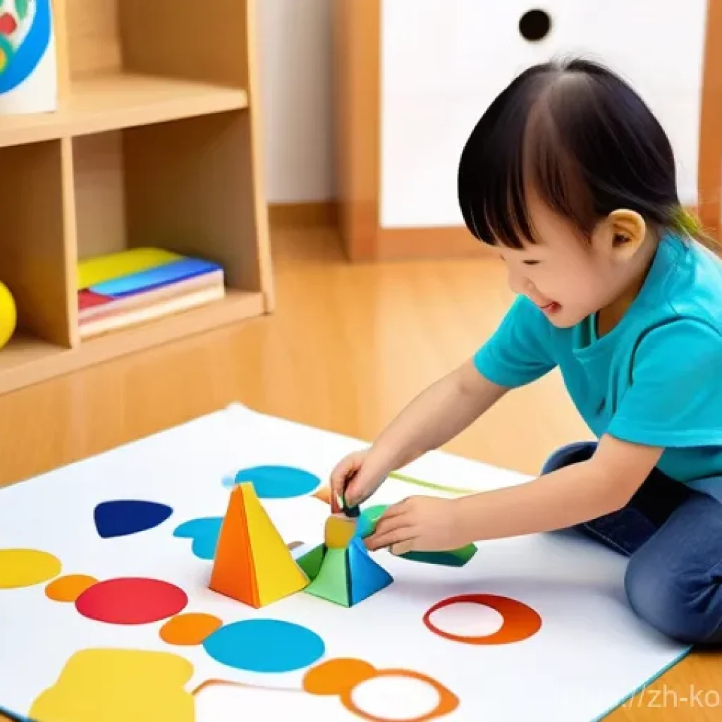 콩순이 에피소드 주제별 정리 - **Prompt: Joyful Shared Creation in a Playroom**
A group of 3-4 diverse children, including a ch...