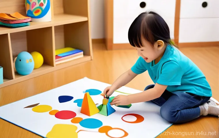 콩순이 에피소드 주제별 정리 - **Prompt: Joyful Shared Creation in a Playroom**
    A group of 3-4 diverse children, including a ch...