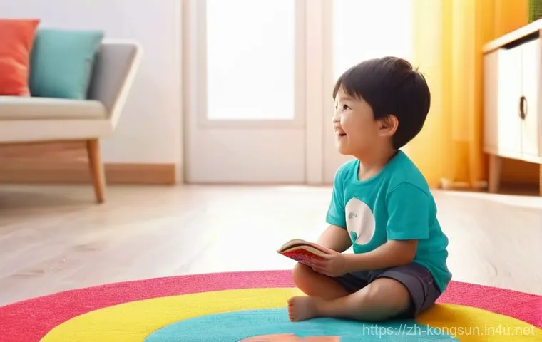 콩순이 애니메이션 시청 가이드 - **Prompt 1: A Child's Joyful Animation Moment**
    A happy and engaged preschool-aged child, around...