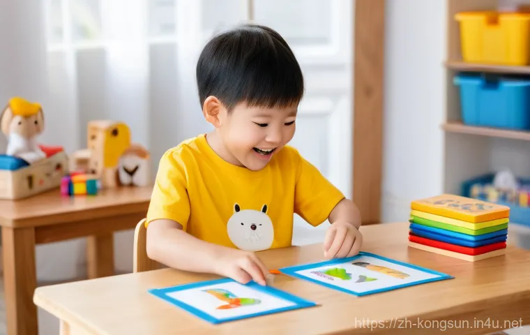 콩순이 영어 더빙 버전 - A joyful East Asian toddler, about 3 years old, with bright eyes and a wide smile, wearing a clean, ...