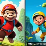 콩순이 굿즈 제작 과정 - **Prompt 1: Kong Xiaoxing's Playful Adventures**
    A vibrant, high-energy illustration featuring K...